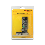 SCHEDA CONTROLLER ESPANSIONE PCI EXPRESS DELOCK HUB 4 PORTE USB 2.0 + 1 PORTA INTERNA USB 89028  