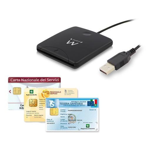 EW1052 - LETTORE USB PER SMART CARD FIRMA DIGITALE EWENT EW1052 USB 2.0 -  Ewent