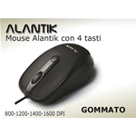 MOUSE OTTICO USB ALANTIK MOST1N NERO GOMMATO 4 TASTI
