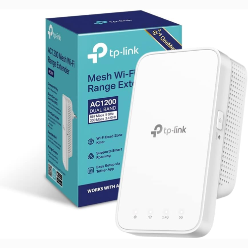 RE300 - RANGE EXTENDER TP-Link RE300 Mesh Wi-Fi Ripetitore WiFi Wireless,  WiFi Extender, Dual-Band 1200Mbps, Tecnologia TP-Link OneMesh, Compatibile  con Modem Router WiFi, Bianco - Tp-Link