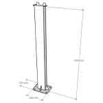 SUPPORTO MONTAGGIO A TERRA PER WALLBOX 7KW ZCS PILLAR METAL SUPPORT