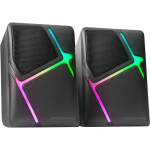 CASSE AUDIO MARSGAMING Mars Gaming MS-H, Altoparlanti Gaming RGB Flow, Driver Invertiti e Suono 3D-Surround 10W, Altoparlanti Compatti con Scatola di Controllo del Volume, Connessione Jack Universale 3.5mm, Nero  