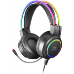 CUFFIE GAMING Mars Gaming MHRGB, Cuffie Chroma RGB Flow, Microfono Professionale, Suono Spaziale - Black