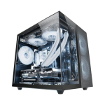 Mars Gaming MC-NOVAM Nero, Case MicroATX, Vetro Temperato, Modulare Doppia Camera, Connettore USB-C Black