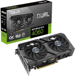 SCHEDA VIDEO ASUS GeForce RTX 4060 DUAL EVO 8G OC Gaming - 2535MHz Boost Clock, GDDR6X, PCIe Gen 4, DLSS 3, 3x DP v 1.4a, HDMI 2.1a (supporta 4K e 8K HDR)