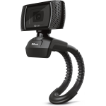 Trust Trino Webcam HD con Microfono Incorporati, 1280 x 720, USB 2.0, Video Camera per PC con Pulsante Foto, Supporto Universale, per Mac, Windows, Laptop, Computer, Teams, YouTube, Zoom - Nero